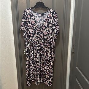 Leopard Print V-Neck Dress